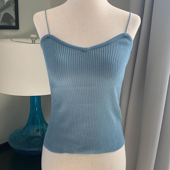 Spaghetti strap cami ribbed knit one size xs/small - Picture 4 of 7